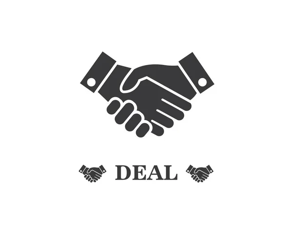Handshake logo vector icon of business agreement — Stock Vector