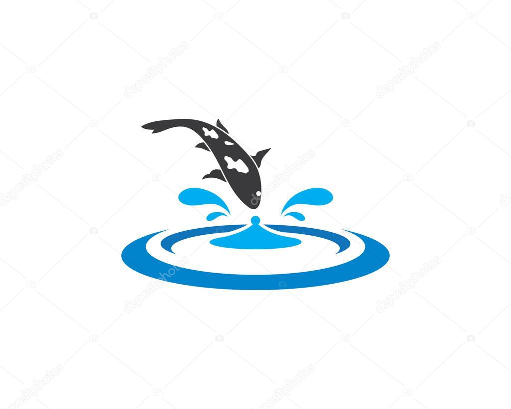 Koi fish logo vector template