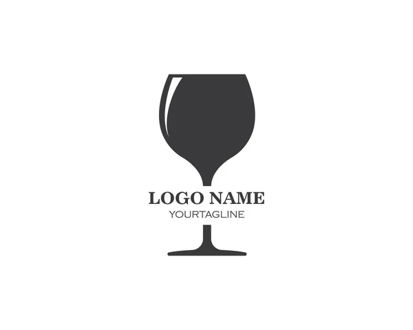 Copos de vinho brindar logotipo ícone vetor — Vetor de Stock