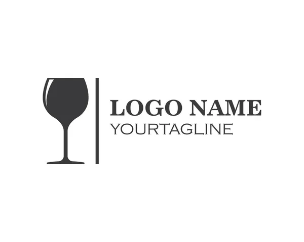 Copos de vinho brindar logotipo ícone vetor — Vetor de Stock