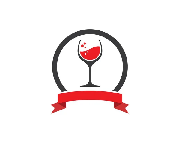 Copas de vino tostadas logo icono vector — Vector de stock