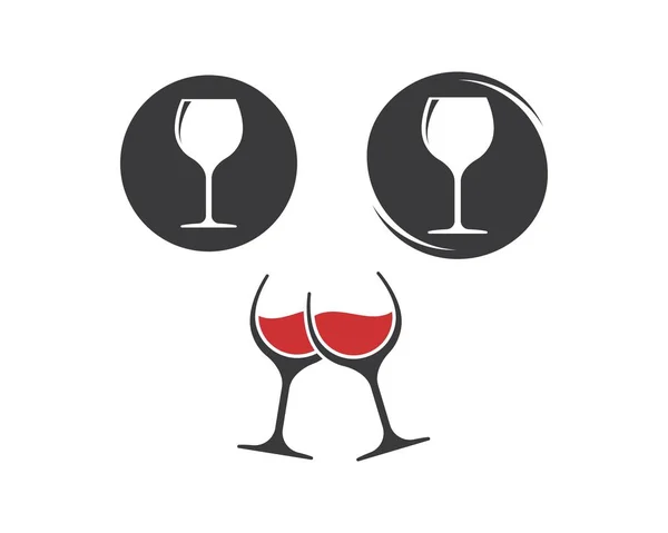 Copas de vino tostadas logo icono vector — Archivo Imágenes Vectoriales