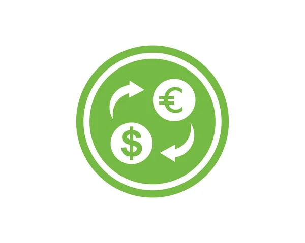 Cambiador de dinero logo icono vector — Vector de stock