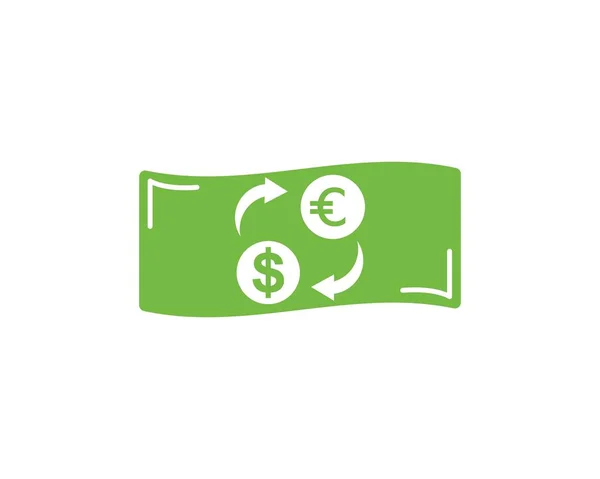 Cambiador de dinero logo icono vector — Vector de stock