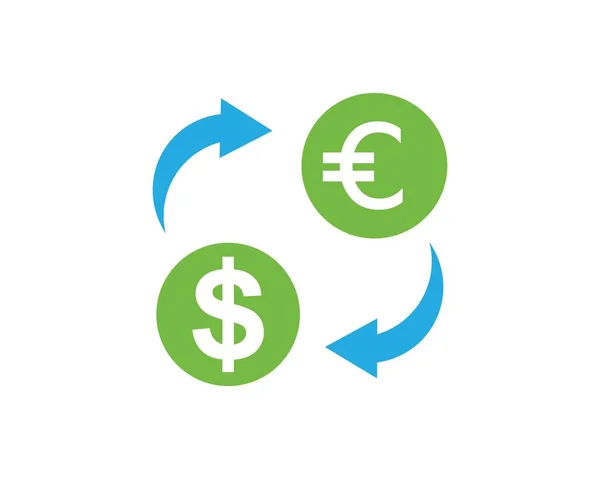 Cambiador de dinero logo icono vector — Vector de stock