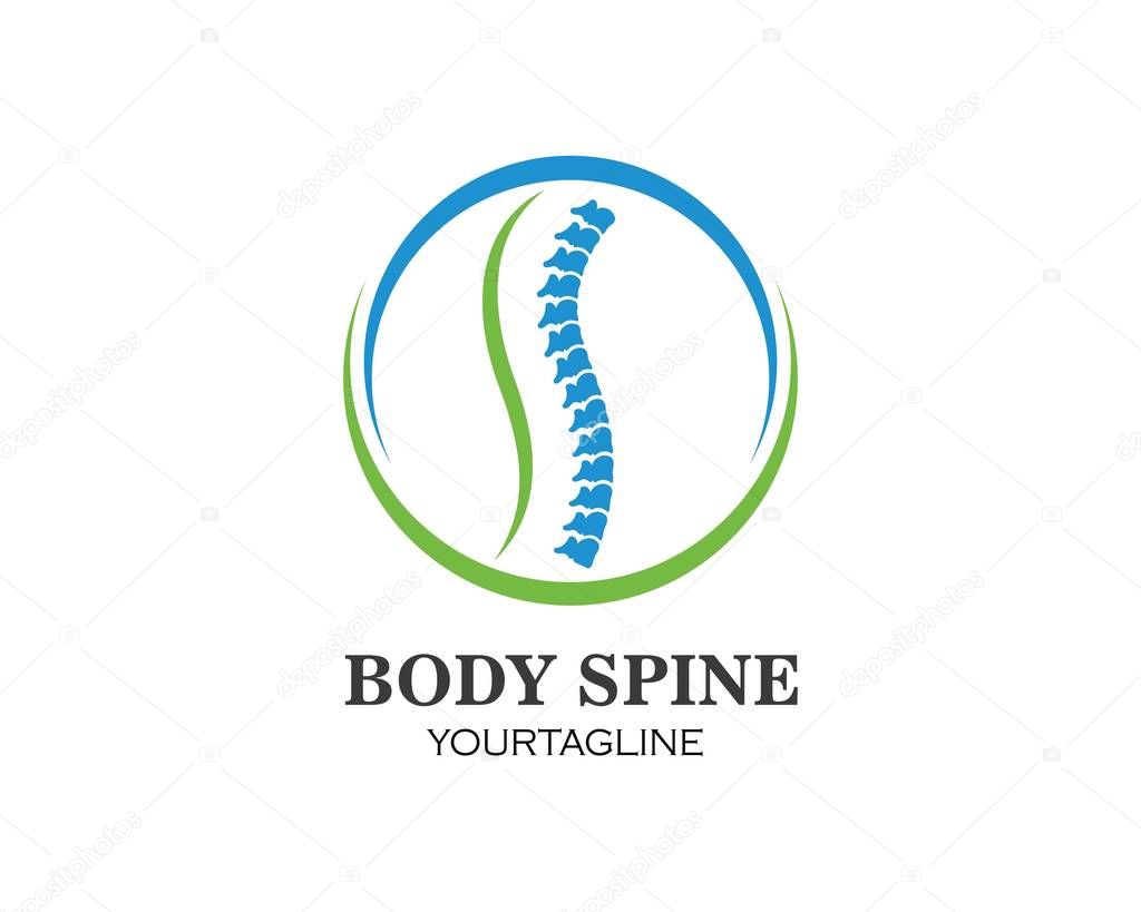 Spine diagnostics symbol logo template vector illustration design