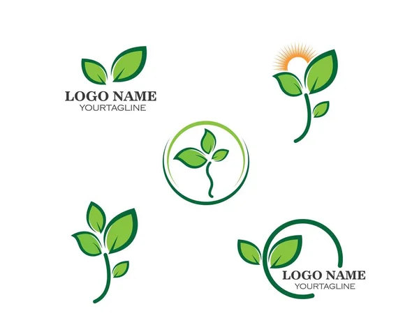 Green leaf ecology nature element vector icon of go green — Stock Vector