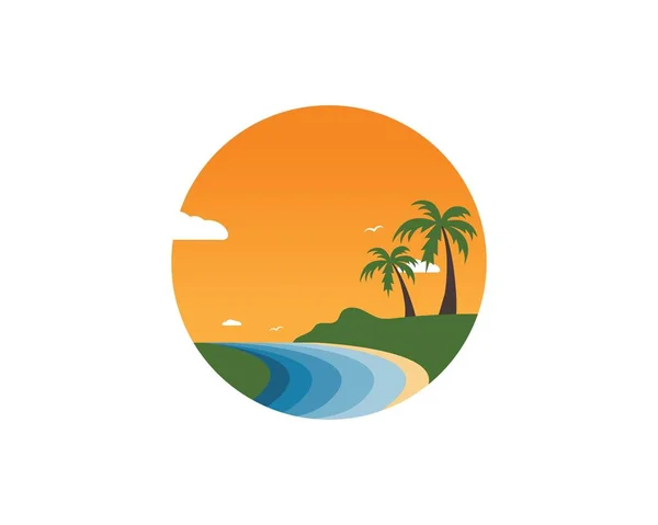 Strand vector illustratie pictogram van reizen en vakantie — Stockvector