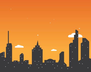 modern şehir silueti vektör manzara 