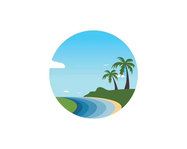 Vector de playa icono de la ilustración de viajes y vacaciones — Vector de stock