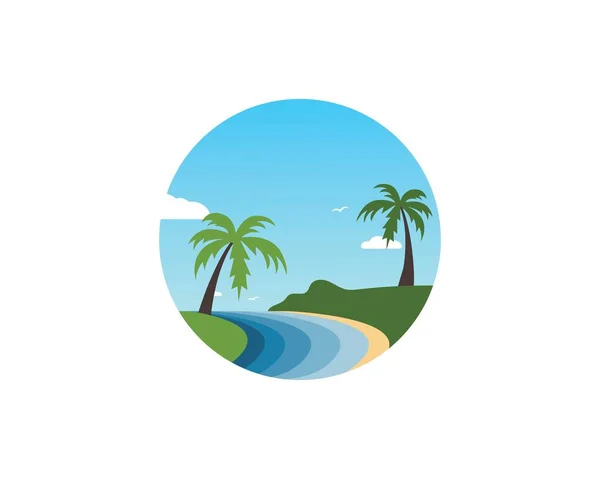 Vector de playa icono de la ilustración de viajes y vacaciones — Vector de stock