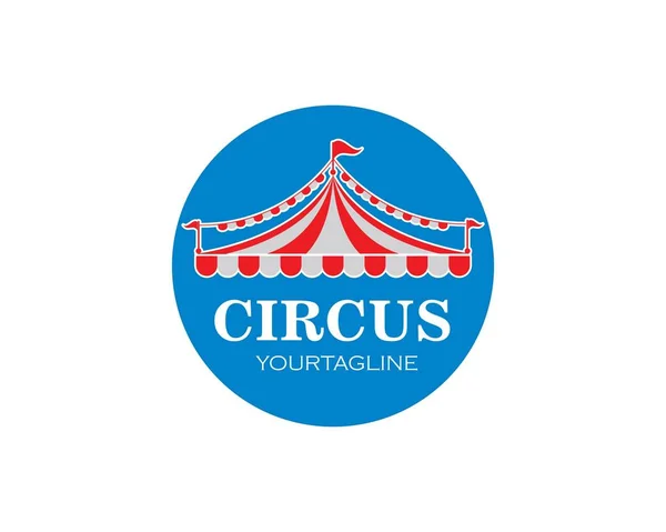 Modello logo tenda circo. Vettore — Vettoriale Stock