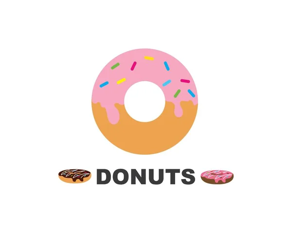 Вектор пончиков, иконка, иллюстрация логотипа — стоковый вектор