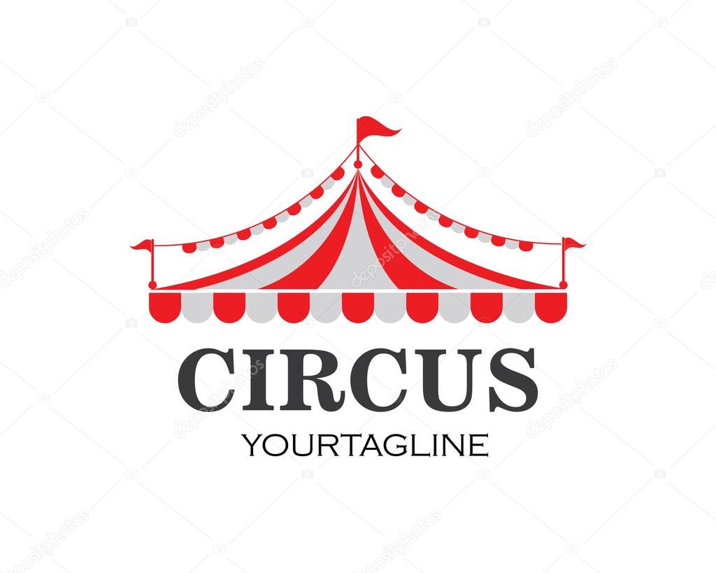 Circus tent logo template. Vector