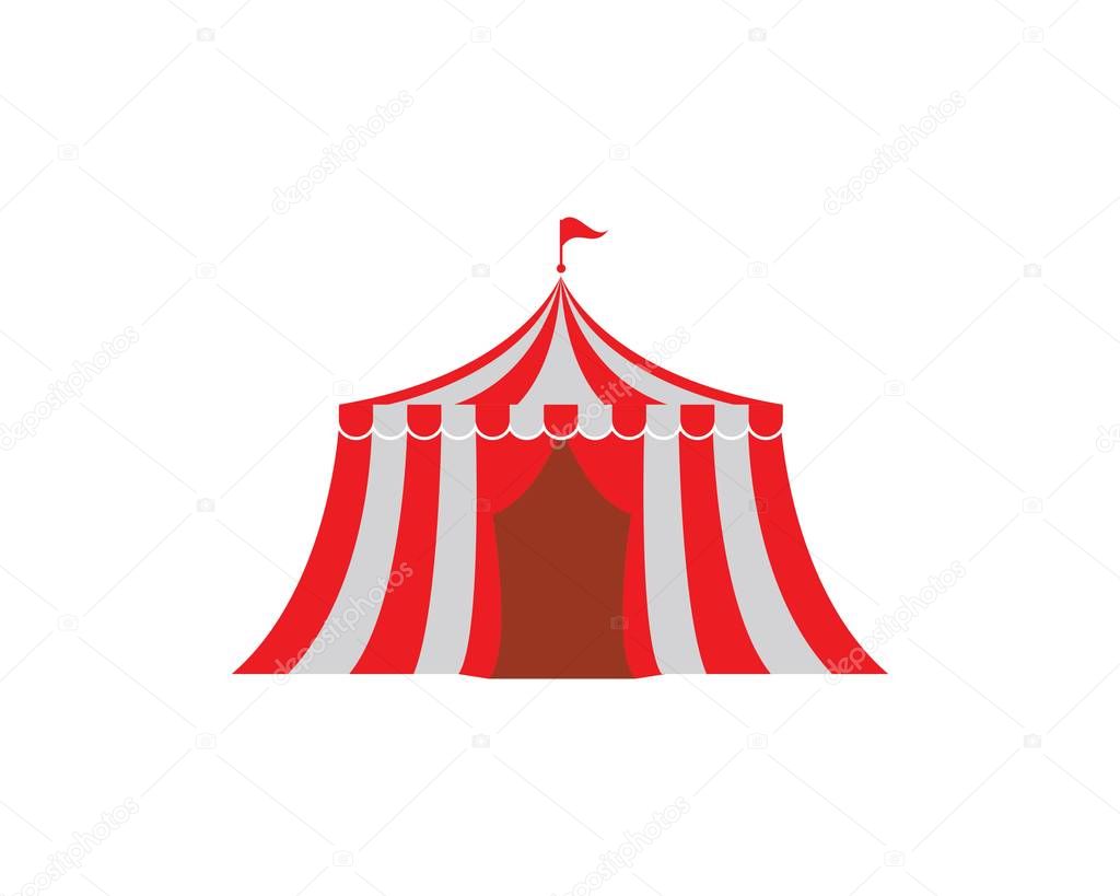 Circus tent logo template. Vector