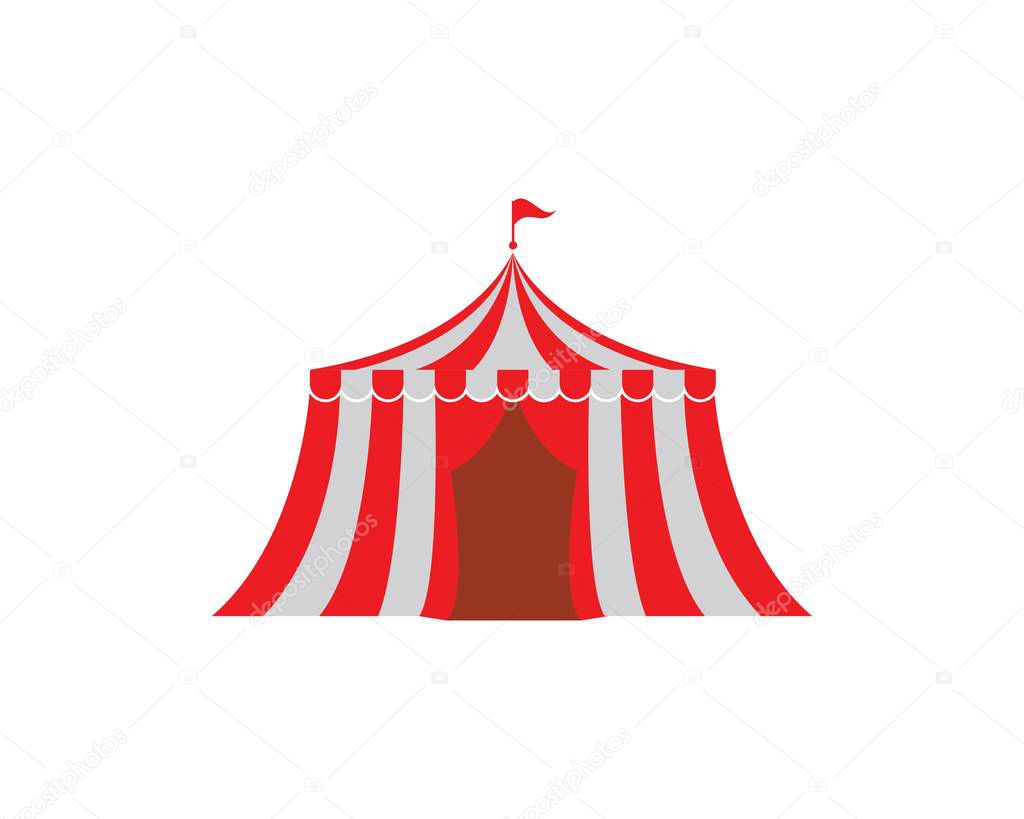 Circus tent logo template. Vector illustration