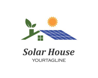 güneş paneli logo vektör simgesi