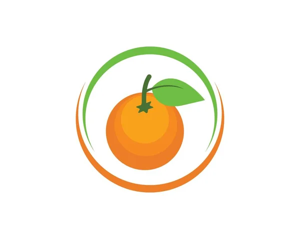 Naranja fruta icono vector logotipo ilustración — Vector de stock