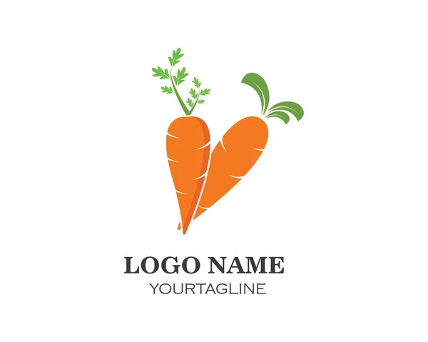 Καρότο λογότυπο εικονίδιο φορέα απεικόνιση σχεδιασμού — Διανυσματικό Αρχείο
