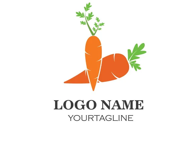 Cenoura logotipo ícone vetor ilustração design —  Vetores de Stock