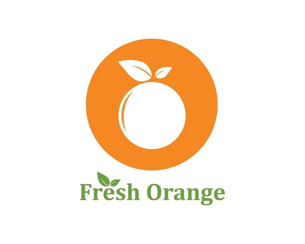 Naranja fruta icono vector logotipo ilustración — Archivo Imágenes Vectoriales