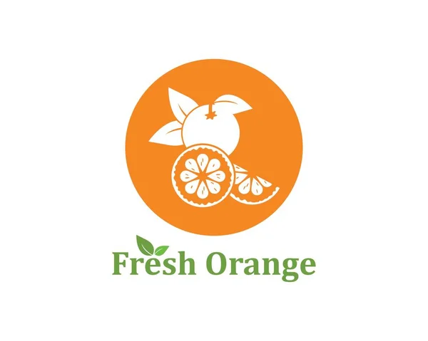 Naranja fruta icono vector logotipo ilustración — Archivo Imágenes Vectoriales