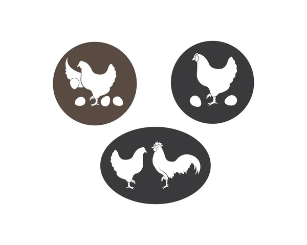 Illustrazione vettoriale icona logo pollo — Vettoriale Stock