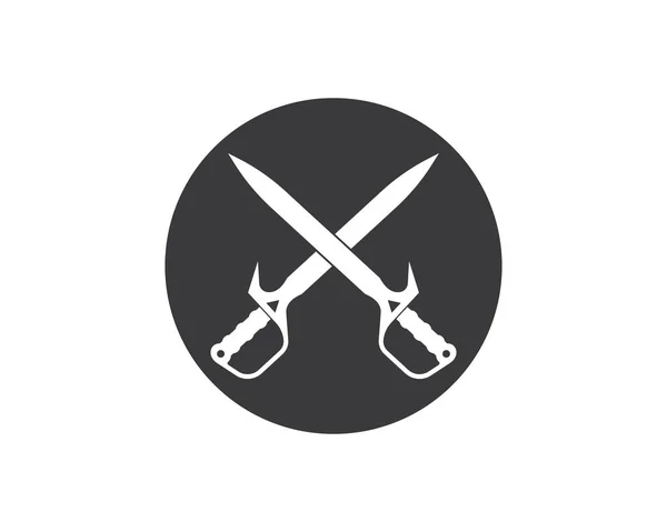 Меч логотип значок Векторний дизайн ілюстрації — стоковий вектор