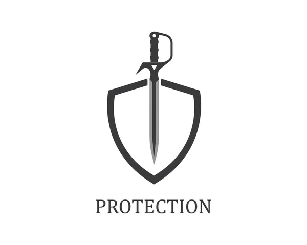 Espada logo icono vector ilustración diseño — Vector de stock