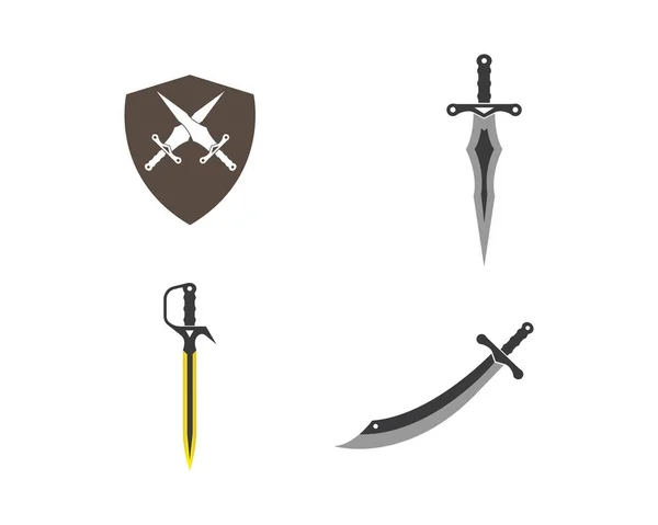 Schwert logo symbol vektor illustration design — Stockvektor