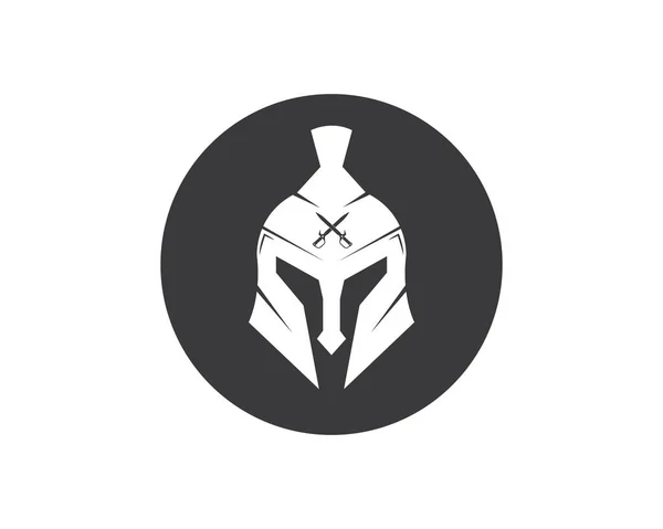 Espartano casco logotipo icono vector ilustración diseño — Vector de stock