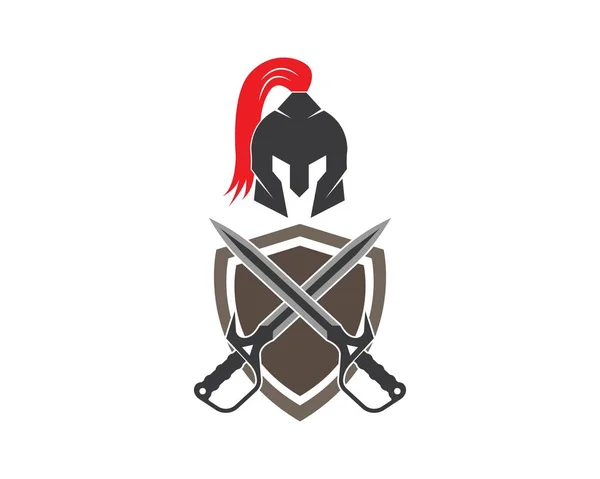 Spartanischen Helm Logo Symbol Vektor Illustration Design — Stockvektor