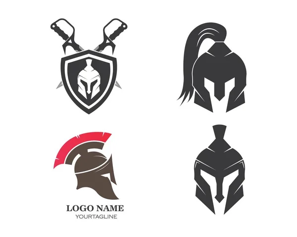 Spartan helmet logo icon vector illustration design — Stock Vector