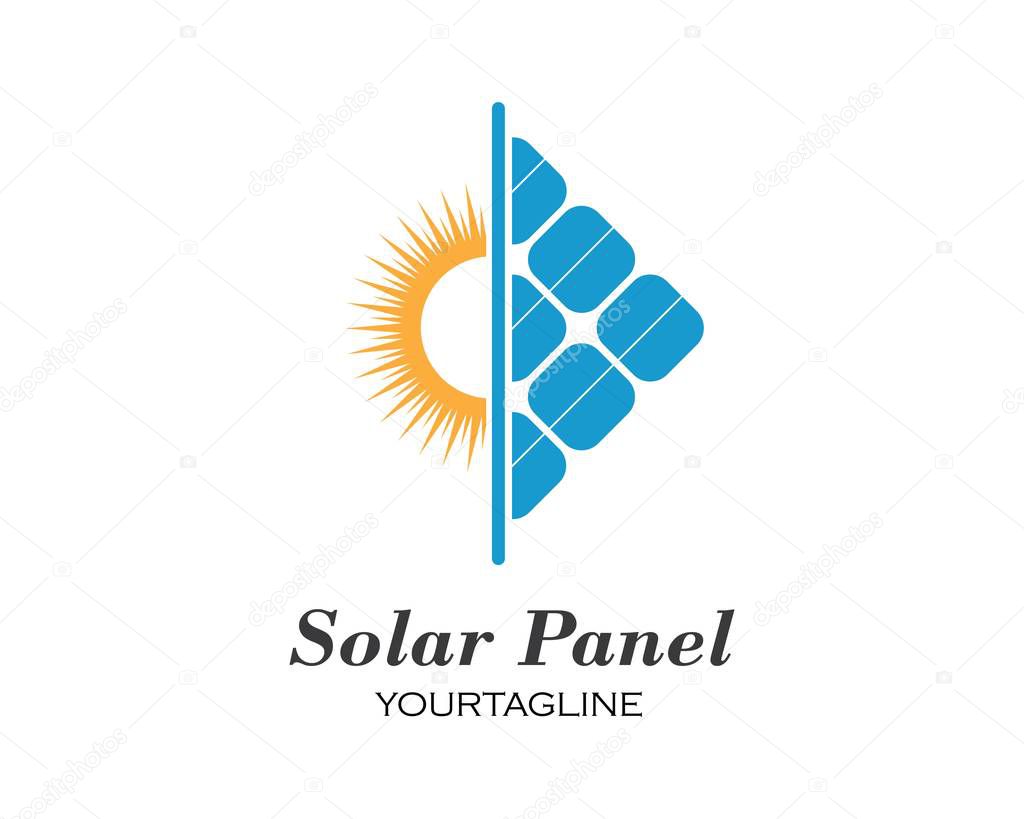 Solar panel logo vector icon of natural energy