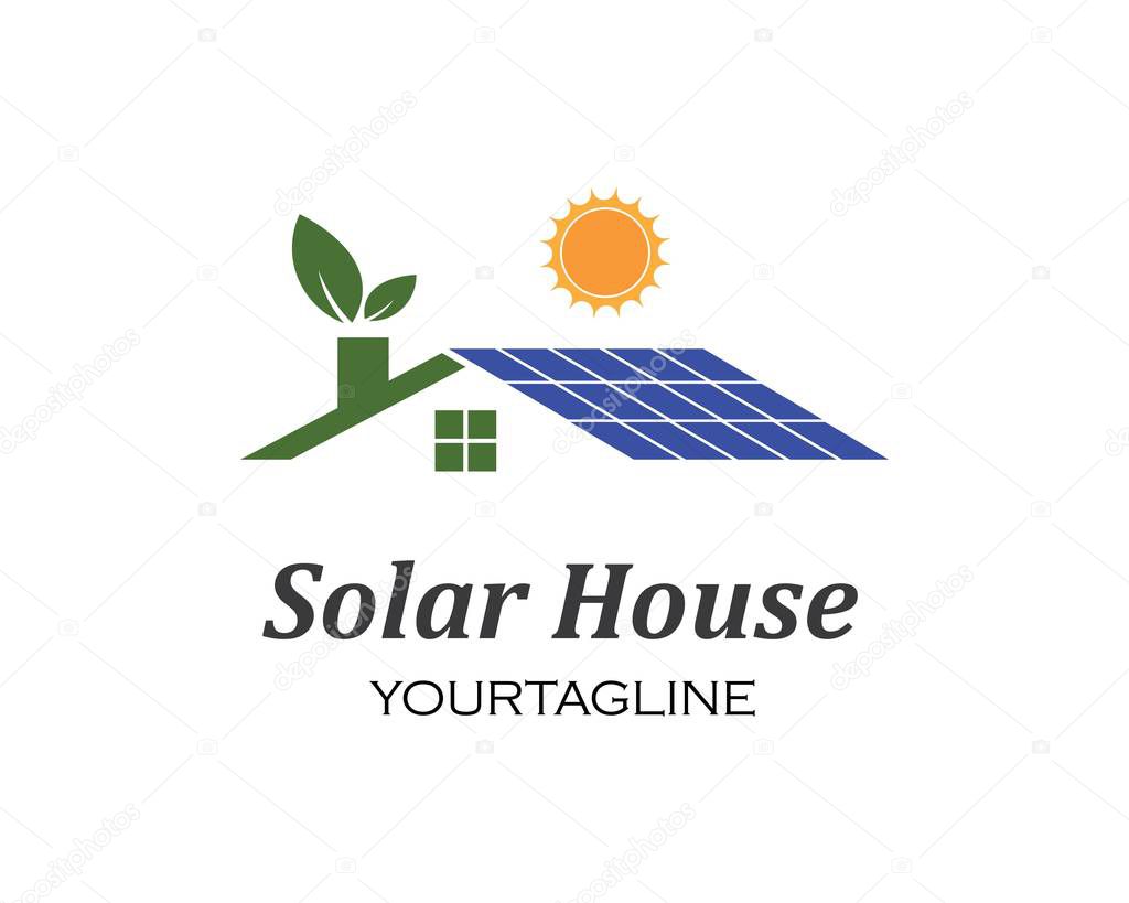 Solar panel logo vector icon of natural energy