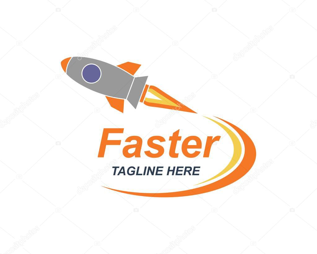 Rocket ilustration logo vector icon template