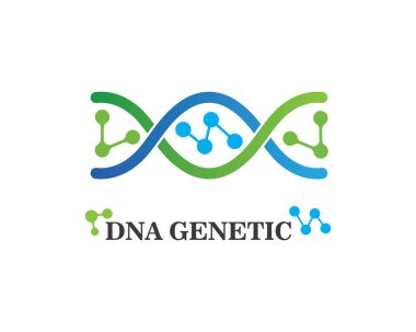 DNA genetik logosu simge illüstrasyon 