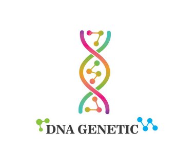 DNA genetik logosu simge illüstrasyon 