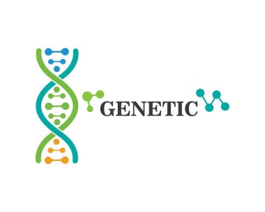 DNA genetik logosu simge illüstrasyon 