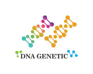DNA genetik logosu simge illüstrasyon 