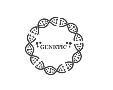 DNA genetik logosu simge illüstrasyon 