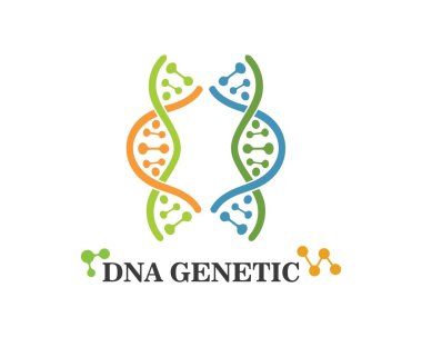 DNA genetik logosu simge illüstrasyon 