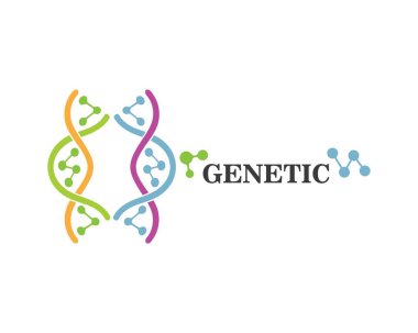 DNA genetik logosu simge illüstrasyon 