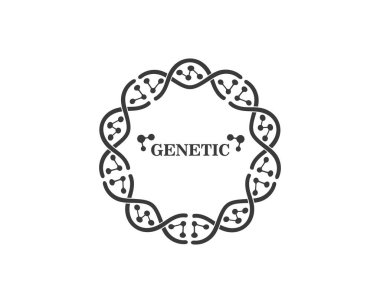 DNA genetik logosu simge illüstrasyon 