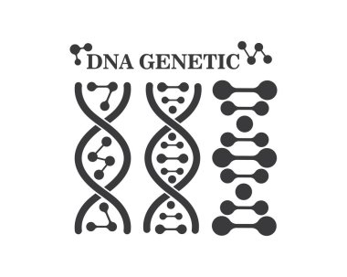DNA genetik logosu simge illüstrasyon 