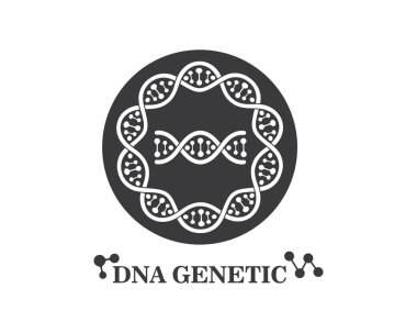 DNA genetik logosu simge illüstrasyon 
