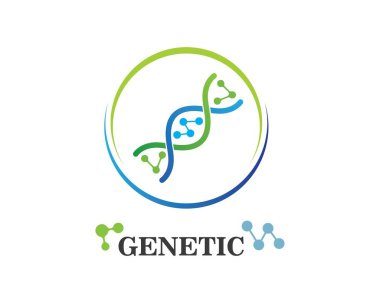 DNA genetik logosu simge illüstrasyon 