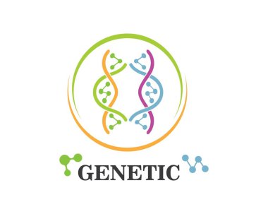 DNA genetik logosu simge illüstrasyon 