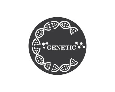 DNA genetik logosu simge illüstrasyon 