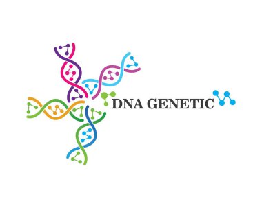 DNA genetik logosu simge illüstrasyon 